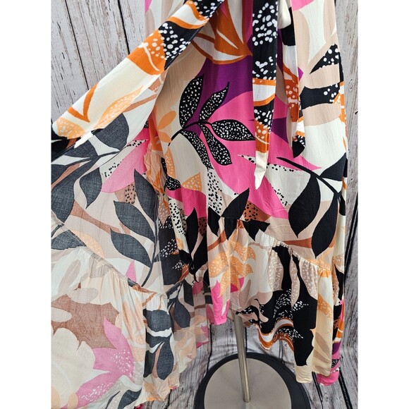 ALK Women's M Apt 9 Tie Waist Wrap Hi-Lo Maxi Dress Floral Summer Spring NEW NWT - Picture 4 of 9